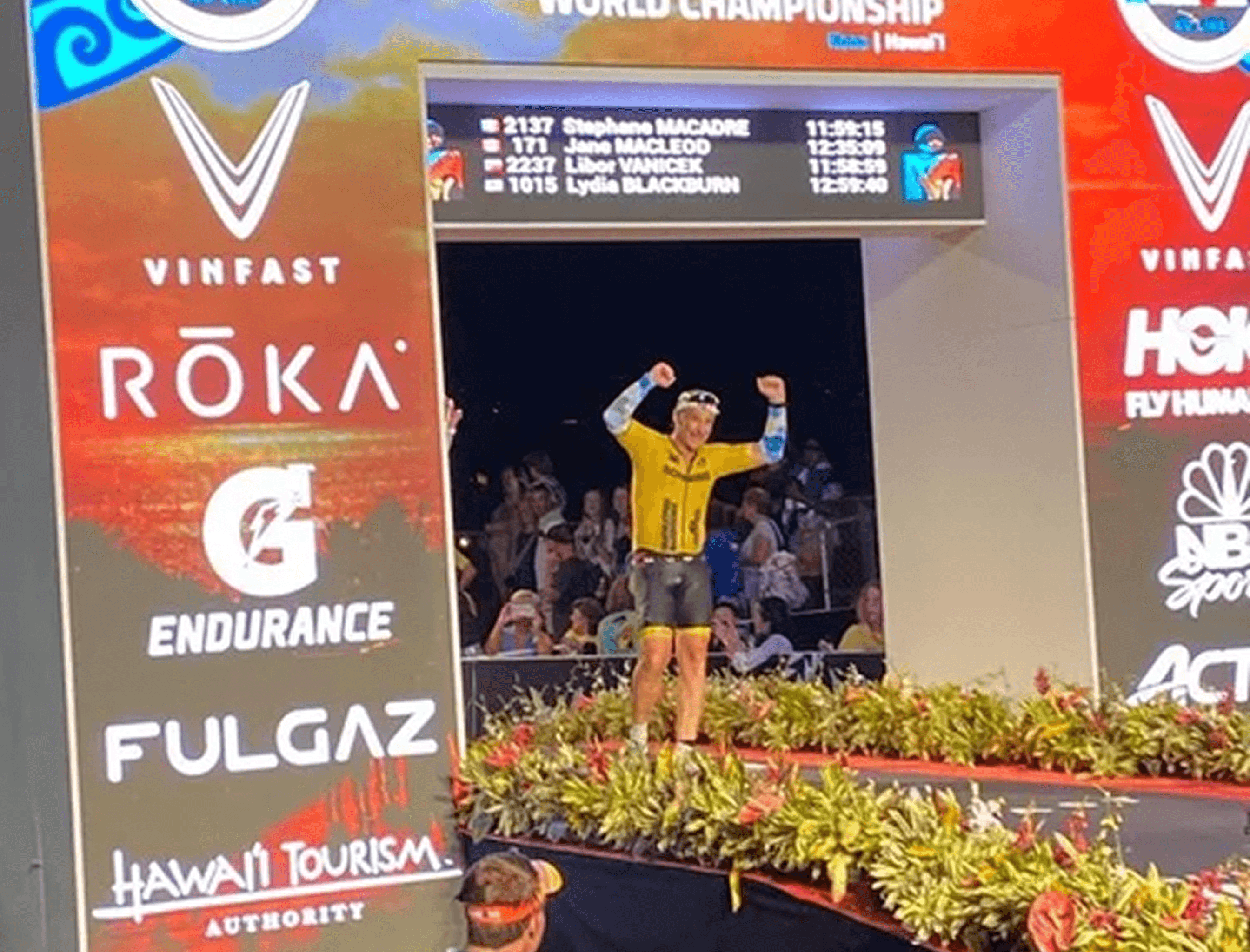 Familie freut sich über Kona Finish